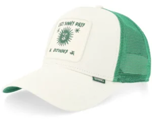 Hft Lazy Sunny Days Beige Green A-Frame Trucker Cap