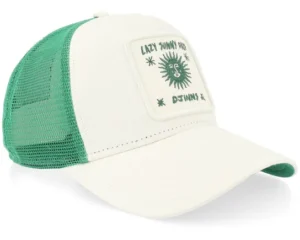 Hft Lazy Sunny Days Beige Green A-Frame Trucker Cap