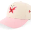 Kids Butterflies StoneLight Pink Brim A-frame Adjustable Cap