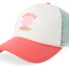 Kids Girly Pearl Hat White A-Frame Trucker Cap
