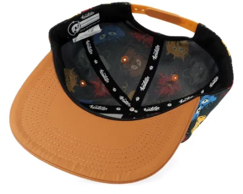 Kids Mood Monsters Black Brown Snapback Cap