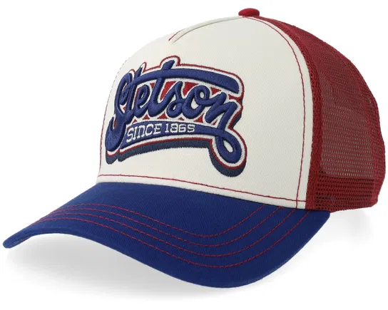 Lettering Blue Wine A-frame Trucker Cap
