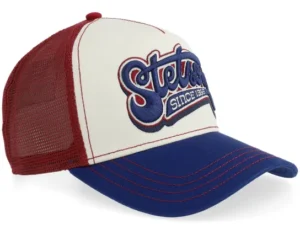 Lettering Blue Wine A-frame Trucker Cap