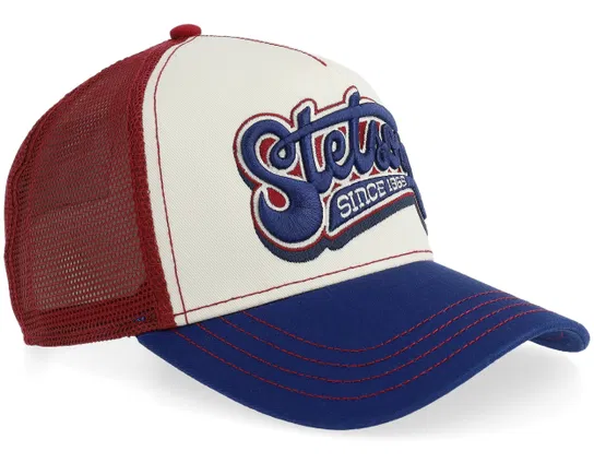 Lettering Blue Wine A-frame Trucker Cap