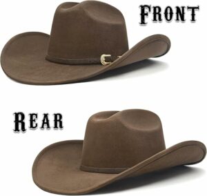Men Cowboy Hat with Shapeable Wide Brim