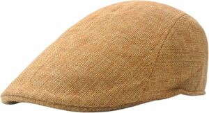 Men's Summer Straw Weave Linen Flat Cap