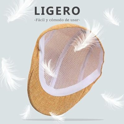 Men's Summer Straw Weave Linen Flat Cap