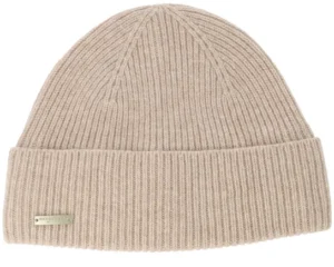 Merino Wool Turn-up Beanie Sand Cuff