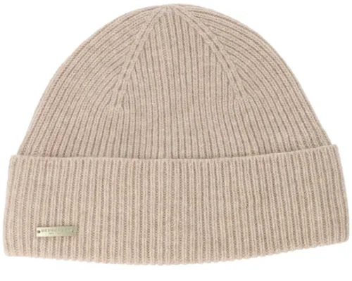 Merino Wool Turn-up Beanie Sand Cuff