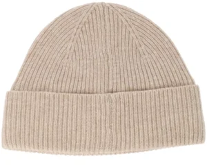 Merino Wool Turn-up Beanie Sand Cuff
