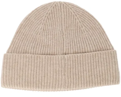 Merino Wool Turn-up Beanie Sand Cuff