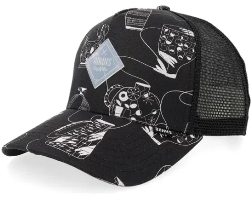 New Hft Cap Bottles BlackL. Lavender A-Frame Trucker Cap