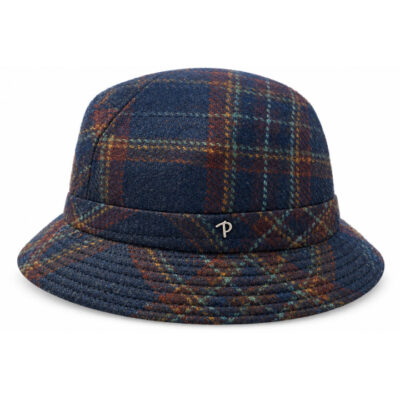 Travel English Bucket Hat in Blue Wool
