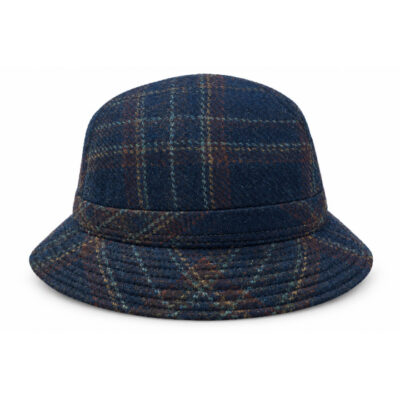 Travel English Bucket Hat in Blue Wool