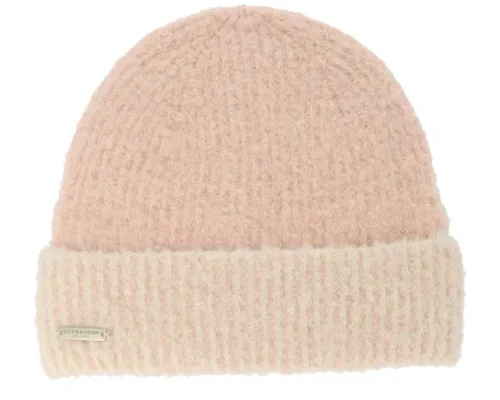 Turn-up Beanie In Bouclé Yarn Powder RedOff-white Cuff