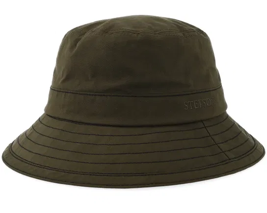 Waxed Cotton Wr Olive Bucket Hat