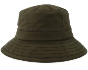 Waxed Cotton Wr Olive Bucket Hat