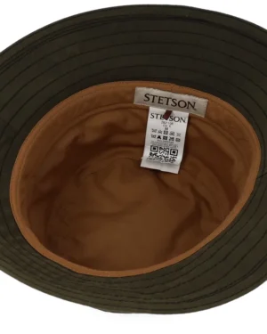 Waxed Cotton Wr Olive Bucket Hat