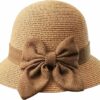 Women Summer Sun Straw Cloche Hat