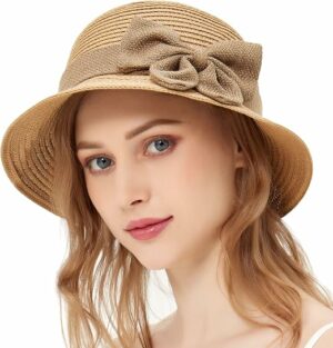 Women Summer Sun Straw Cloche Hat