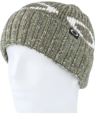 Womens Ellipse Ribbed Beanie Faded Green Cuff